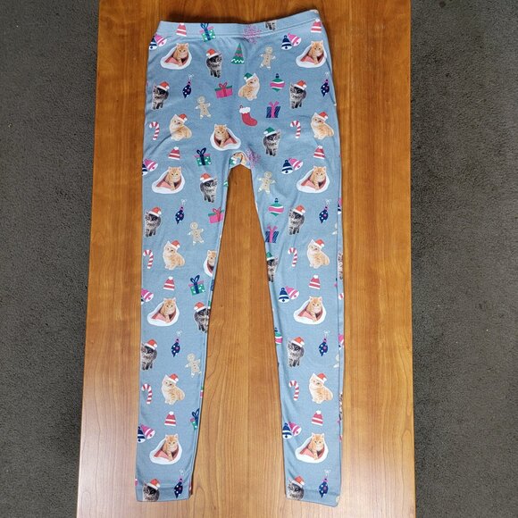 Women's Fleece Lined Leggings Christmas Cats - M/L - Picture 1 of 7